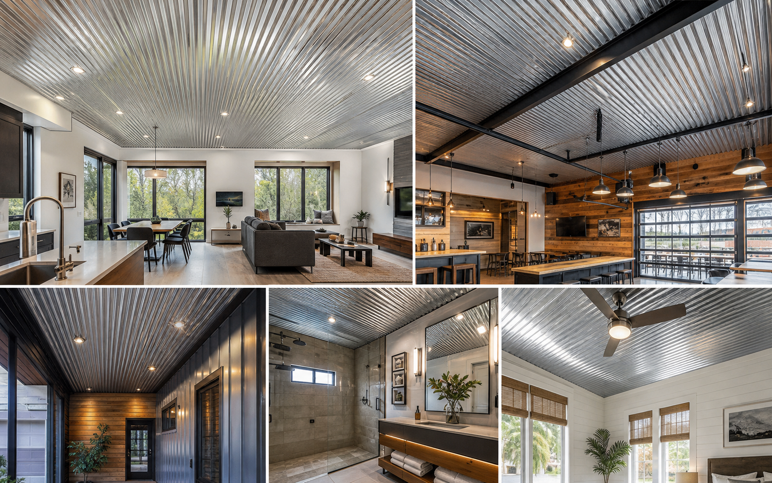 interior corrugated metal ceiling ideas