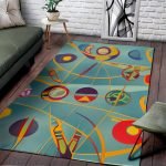 Atomic space age Style Retro Area Rug, Mid-Century Modern