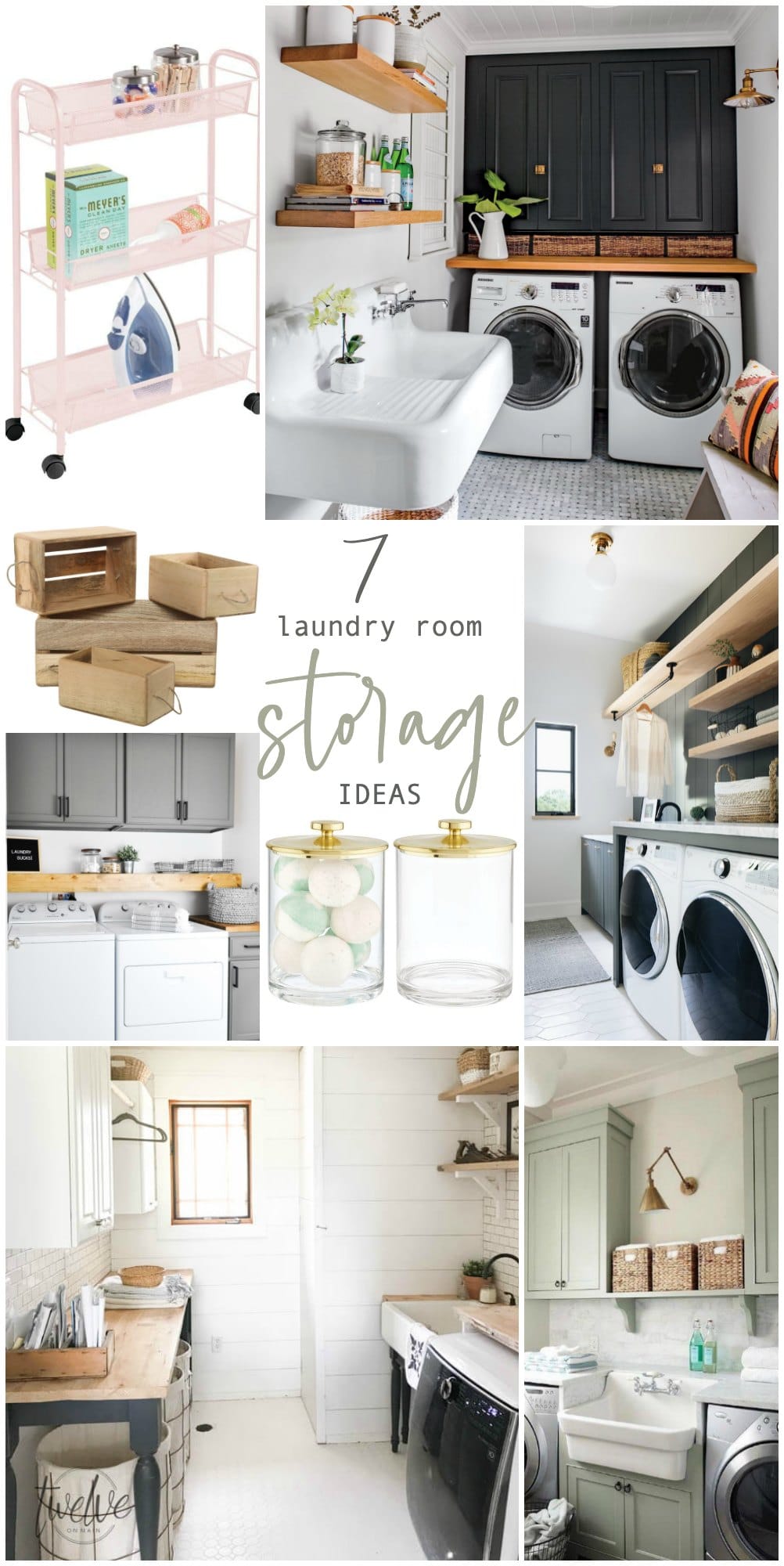 Utility room storage layout with laundry work surfaces