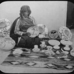 File:Nampeyo, Hopi pottery maker, seated, with examples of her ...