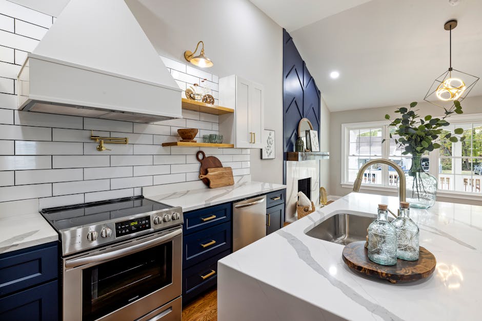 Marble, Cabinets, Design Interior of a Kitchen