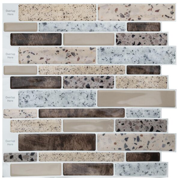 Transform Your Bathroom with Art3d Backsplash: 10 Sheet Brown Mosaic Tiles