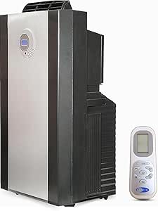 Whynter ARC-143MX 14,000 BTU (9,456.1 BTU SACC) Dual Hose Cooling Portable Air Conditioner, Dehumidifier, and Fan with 3M Filter Storage Bag, up to 500 sq ft in Platinum/Black