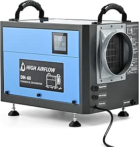 EUHOMY 130 Pint Crawl Space Dehumidifier with Drain Hose, Dehumidifier for Home and Basement, Dehumidify Up to 5500 Sq.Ft Commercial Dehumidifiers, Timer on/off, Automatic Dehumidification
