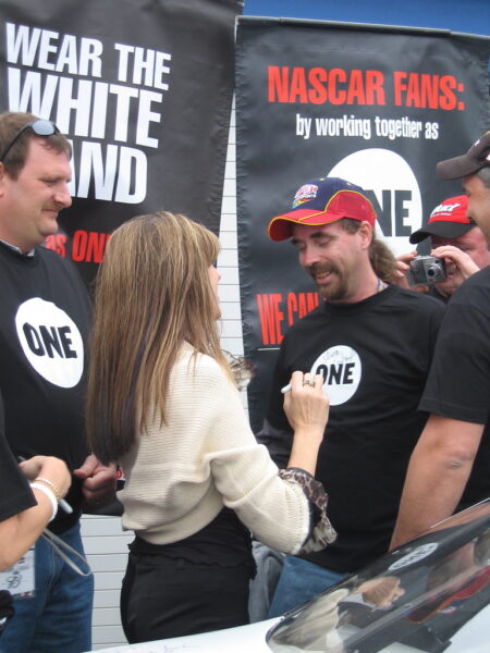 Teresa Earnhardt signs ONE shirts