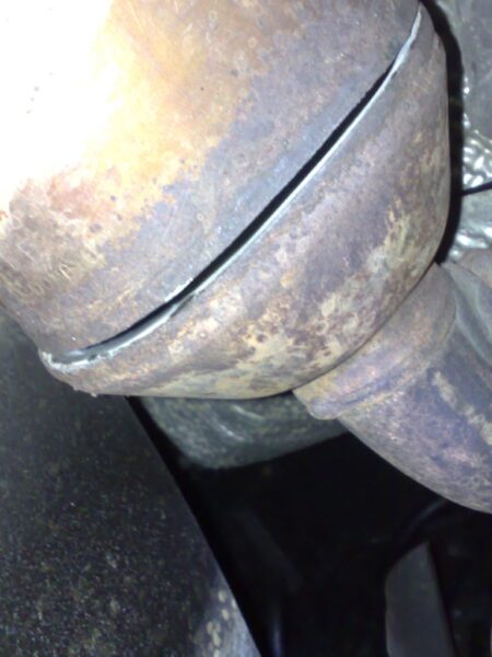 Faulty catalytic converter illustrating sensor issues