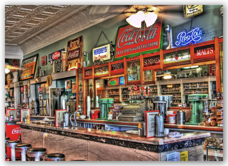 Interior of a pharmacy store