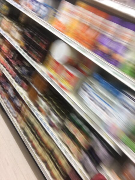 Shopping past baking aisle for cornstarch