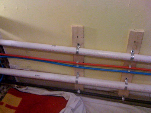 vent hot cold drain gas pipes
