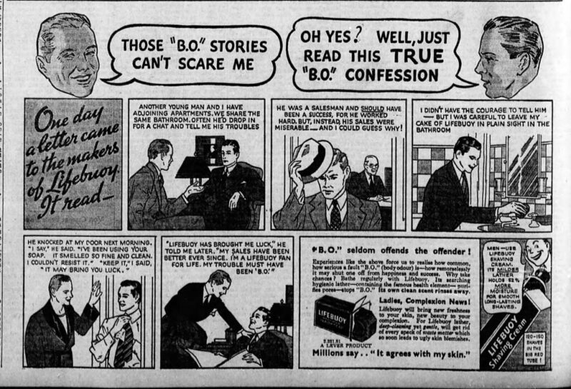 1937 advertisement for Lifebuoy soap