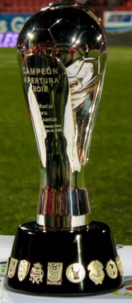 Liga MX Trophy representing Club America's achievements
