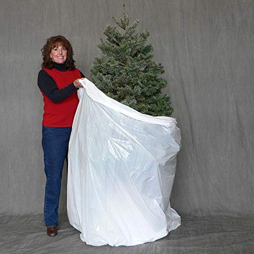 Pursell Manufacturing Eco-Friendly Christmas Tree Disposal and Storage Bag - Accommodates Trees up to 9-Ft 5-Inches, White