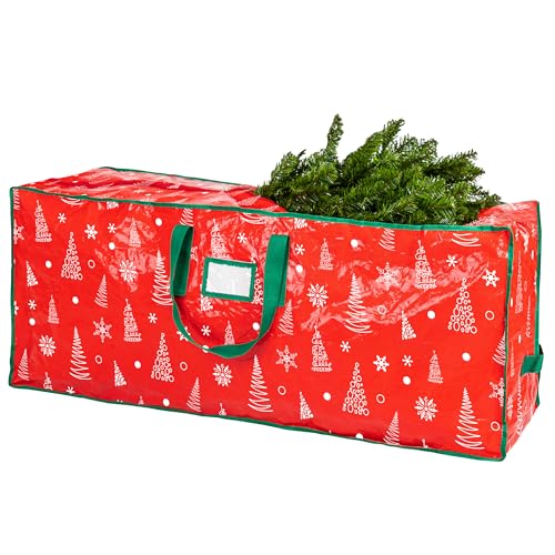 Handy Laundry Deluxe Christmas Tree Storage Bag - 9 ft Artificial Tree Storage with Waterproof Material, Zipper, and Carry Handles for Dust and Moisture Protection.