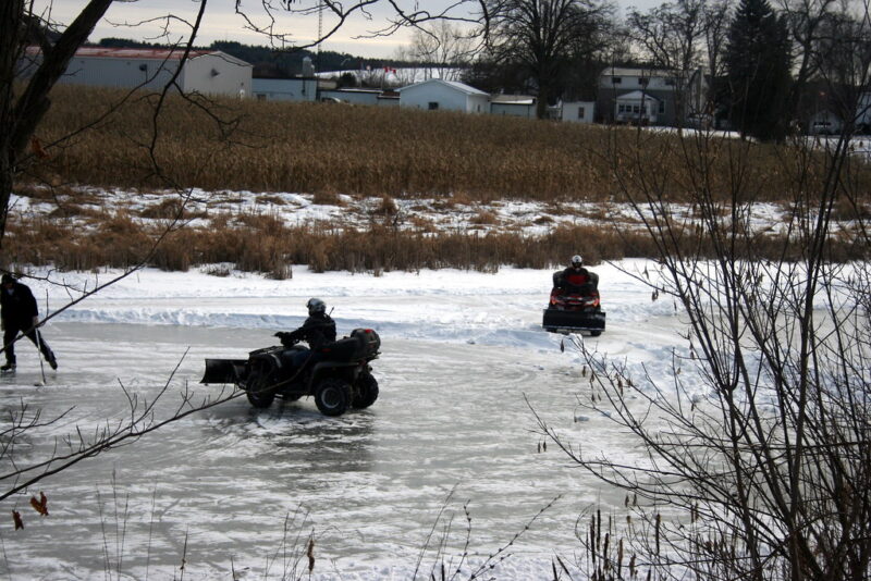 Ice Clearing, Rawdon Creek, Stirling, Ontario_4095