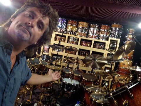 Todd Sucherman recording in his drum room~
