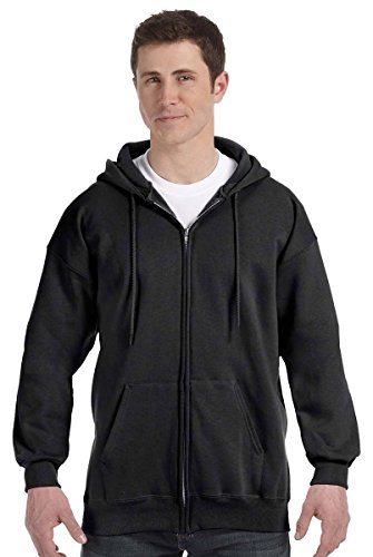 Hanes Men's Full Zip Ultimate Heavyweight Hoodie – Premium Quality and Warmth (Black, XX-Large)