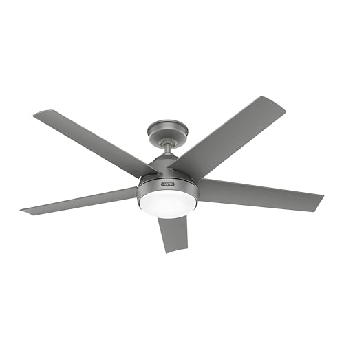 Hunter Fan 52 Inch Matte Silver Indoor/Outdoor Ceiling Fan