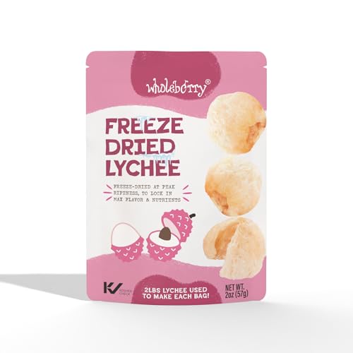 Wholeberry Freeze Dried Lychee 2oz Freeze Dried Fruit Snack