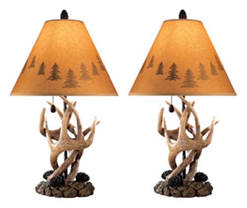 Signature Design by Ashley Derek Rustic Cabin Antler Lamp Set