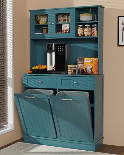 YOCONYO Double Tilt Out Trash Cabinet Storage Cabinet 20 Gallon