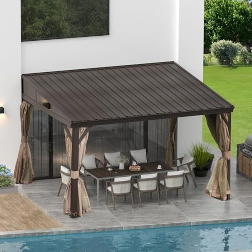 Domi 10' x 12' Lean to Gazebo with Aluminum Frame