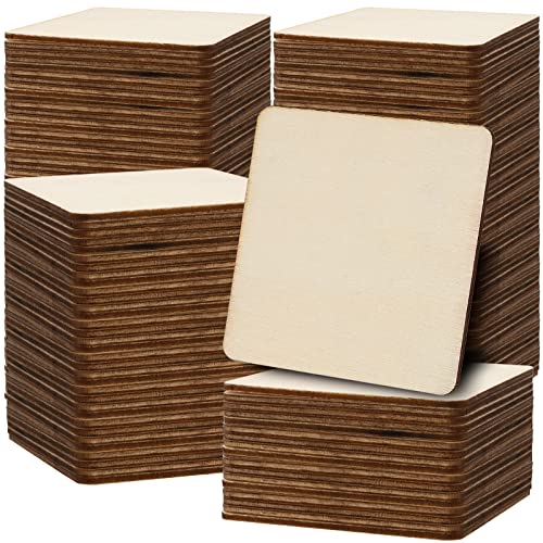 ZEONHAK 200 PCS 3 x 3 Inch Square Wood Pieces