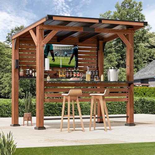 Modern Shade The Aura Cedar Wood Entertainment Bar Center
