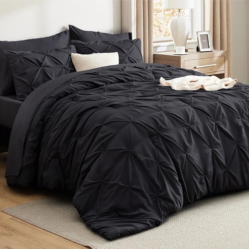 Bedsure Queen Comforter Set Black