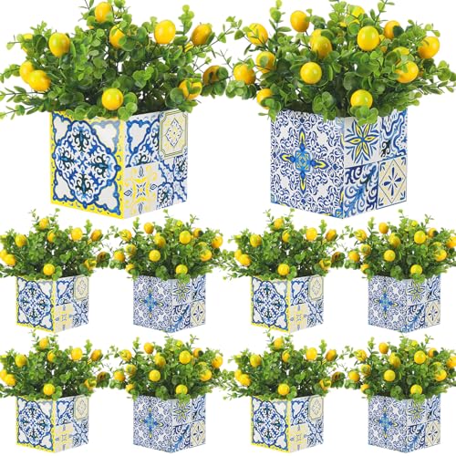 Giegxin Blue Tiles Lemon Table Centerpiece
