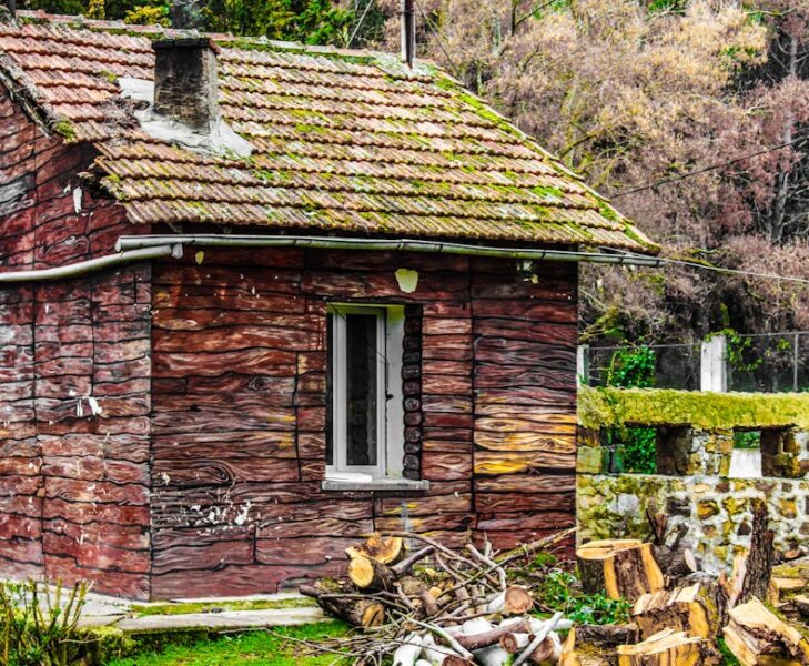 log home exterior photo