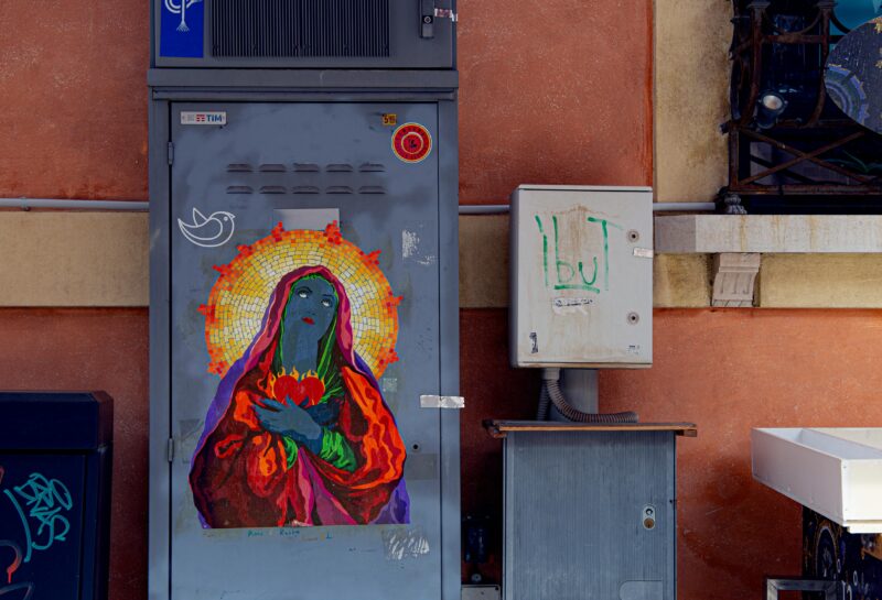 Street art mural in Ravenna, Italy.