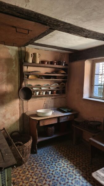 Historic German kitchen with vintage decor.