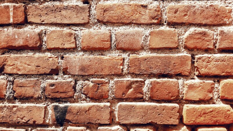 Close-up of a weathered brick wall showcasing rich textures and earthy tones.
