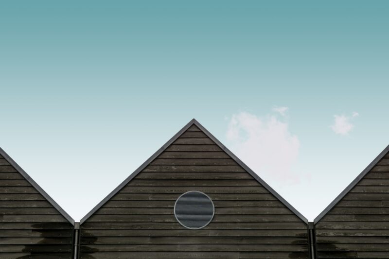 Brown wooden antique under the blue sky