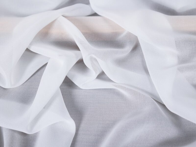 A close up view of a white fabric