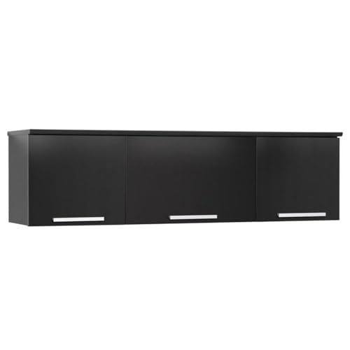 Prepac Coal Harbor Floating Cabinet, Wall Mounted Hutch with 3 Doors, Self Closing Hinges for Office, Living Room, and Bedroom Ide...