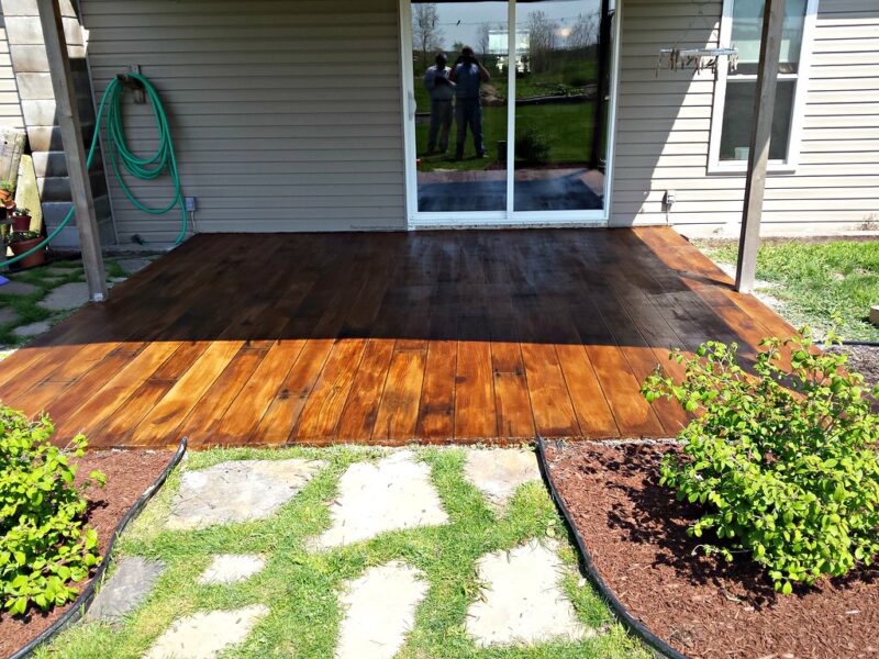Concrete Wood Patio Makeover