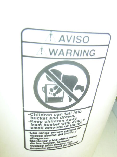 Warning On A 5 Gallon Bucket Of Lard