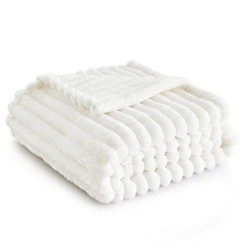 Bedsure GentleSoft White Throw Blanket for Couch