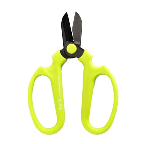 Meraki Floral Tools Flower Scissors With Black Carbon Steel Blades 6.7 Inch, Viburnum (Lime Green)