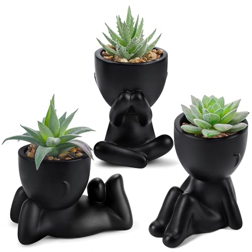 Der Rose 3pcs Fake Succulents Plants Artificial