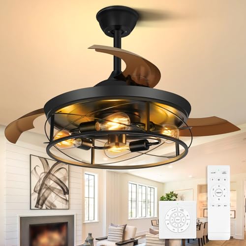 NEWORB 42Inch Retractable Ceiling Fan with Lights