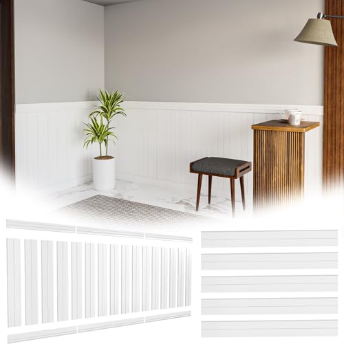CroBlissful 25.8 sq. ft. Pre-Cut DIY Wainscoting Panels Kit for Bathroom