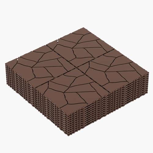 Interlocking Deck Tiles - 44 PCS Waterproof Plastic Deck Tiles