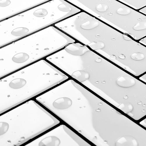 Livelynine White Herringbone Subway Tile