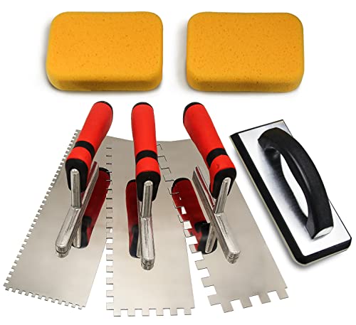 Tile Tools Stainless Steel Square Notch Trowel Set