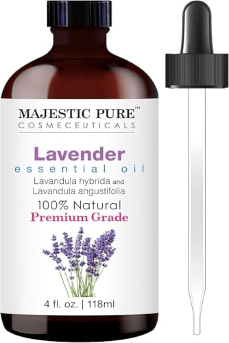 Majestic Pure Lavender Essential Oil with Glass Dropper