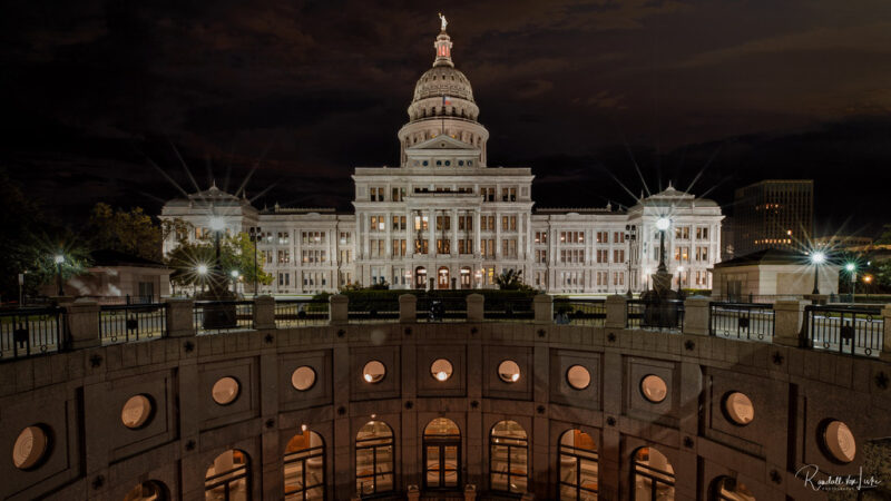 Texas State Capitol At Night, North Side, Austin, Texas