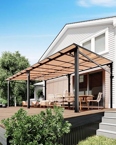 GarveeLife 12'x20' Upgraded Lean-to Wall-Mounted Gazebo