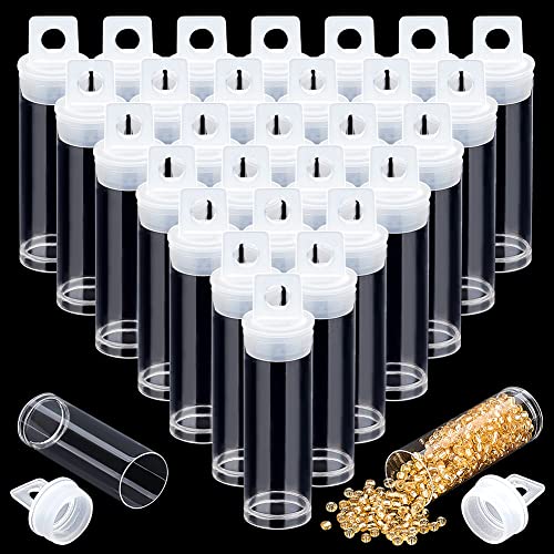 PH PandaHall 30pcs Clear Tube Bead Containers